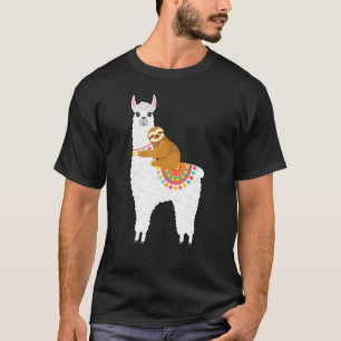 Llama & Sloth Sleeping , Pajamas Sleepwear Nightse T-Shirt