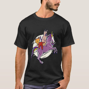 Llama Sloth und Cat Riding Unicorn Freunde T-Shirt