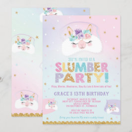 Llama Slumber Party Birthday Invitation Sleepover Einladung