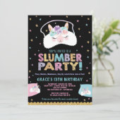 Llama Slumber Party Birthday Invitation Sleepover Einladung (Stehend Vorderseite)