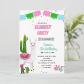 Llama Slumber Party Einladung (Stehend Vorderseite)