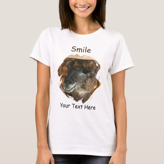 Llama Smile Cute Animal T-Shirt (Vorderseite)