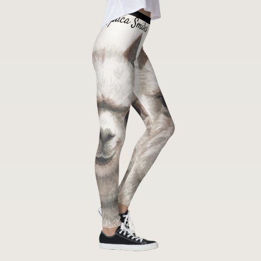 Llama Smile Original Art Workout Leggings (Rechts)