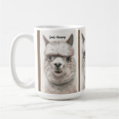 Llama Smile Personalisieren Sie große Tasse Kaffee (Links)