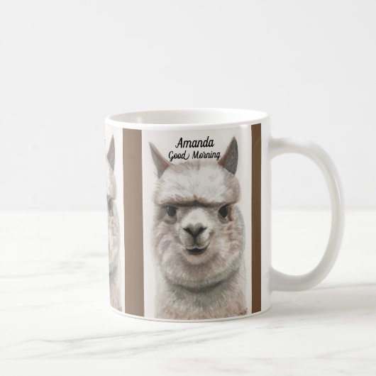 Llama Smile Personalisieren Sie große Tasse Kaffee (Rechts)