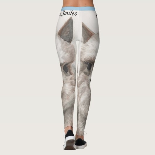 Llama Smiles Original Art Workout Leggings (Rückseite)