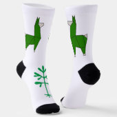 Llama Socken in Green, Nimm 2 (Gewinkelt)