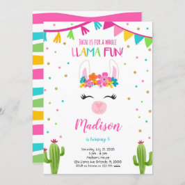 Llama Spaß mit Cactus Birthday Einladung