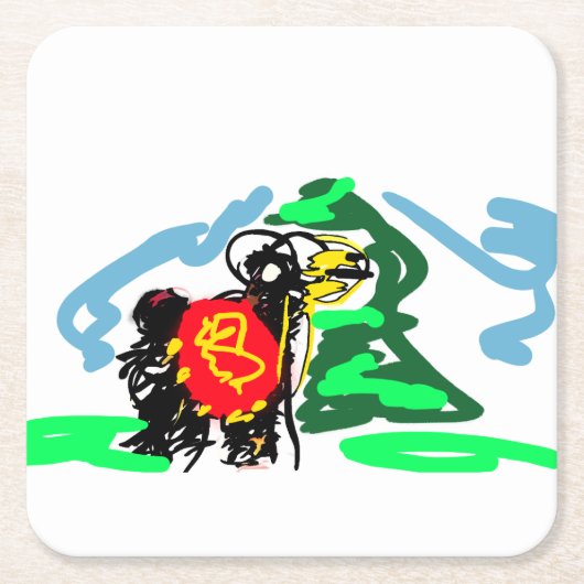 Llama Spaß Rechteckiger Pappuntersetzer (Vorderseite)