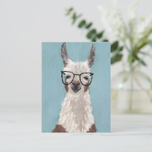 Llama Specs - Oversized Glasses Postkarte (Stehend Vorderseite)