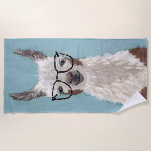 Llama Specs - Oversized Glasses Strandtuch (Vorderseite)