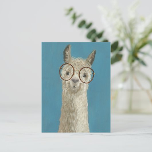 Llama Specs - Rundglas Postkarte (Stehend Vorderseite)