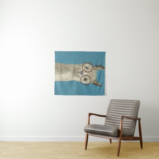 Llama Specs - Rundglas Wandteppich (Beispiel (Horizontal))