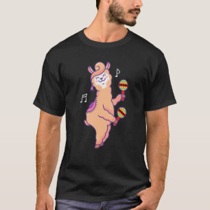 Llama spielt Maracas Mexikanische lateinamerikanis T-Shirt