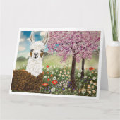 Llama Springtime Delights Karte (Vorderseite)