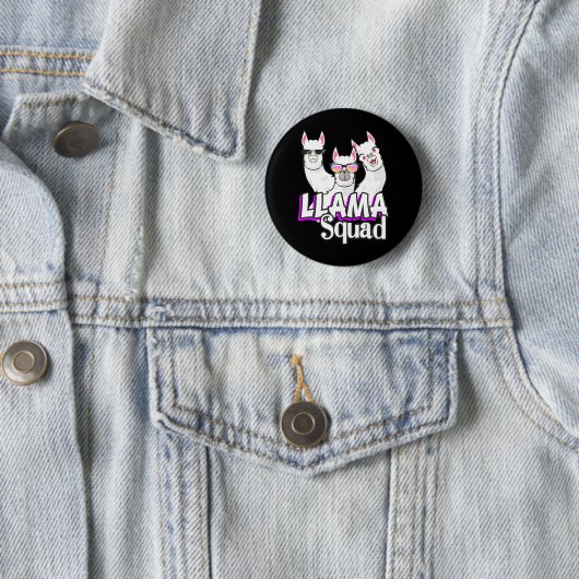 Llama Squad 80er Llama Animal Lover Niedlich Button (Beispiel)