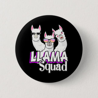 Llama Squad 80er Llama Animal Lover Niedlich Button