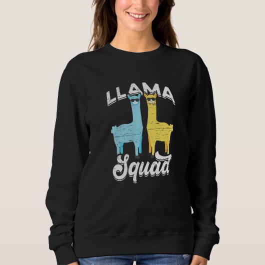 Llama Squad Coole Sonnenbrille Sweatshirt (Vorderseite)