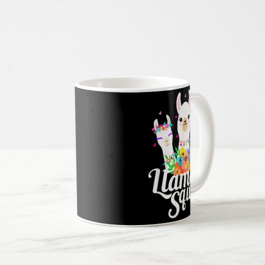 Llama Squad Funny Cute Llama Matching Kaffeetasse (VorderseiteRechts)