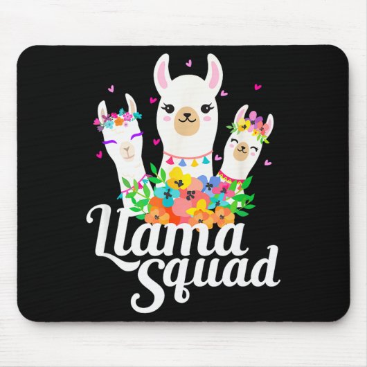 Llama Squad Funny Cute Llama Matching  Mousepad (Vorne)