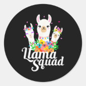 Llama Squad Funny Cute Llama Matching  Runder Aufkleber (Vorderseite)