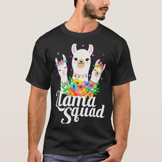 Llama Squad Funny Cute Llama Matching  T-Shirt (Vorderseite)