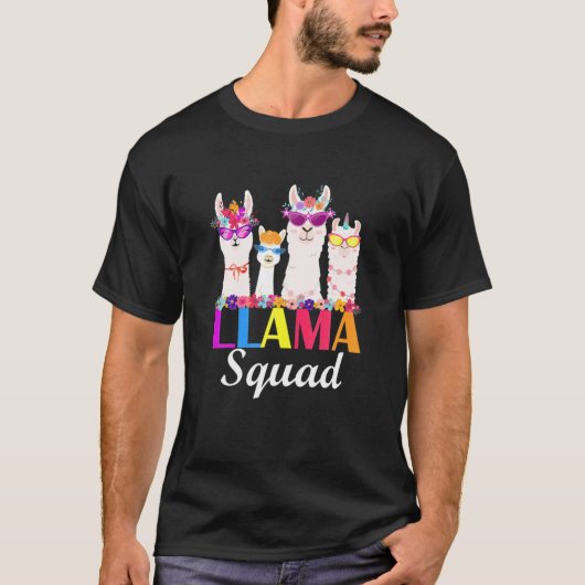 Llama Squad Funny Niedlich Llama Matching T-Shirt (Vorderseite)