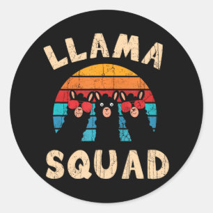 Llama Squad Llama Runder Aufkleber
