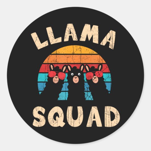 Llama Squad Llama Runder Aufkleber (Vorderseite)