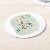 Llama Squad - No Prob-llama Runder Pappuntersetzer (Angewinkelt)