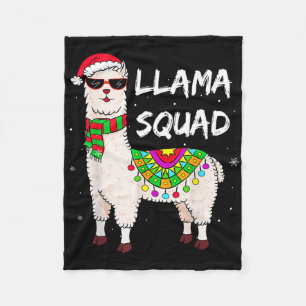 Llama Squad Spaß Llama passende Gles Frohe Weihnac Fleecedecke
