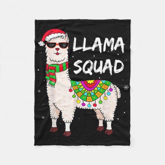 Llama Squad Spaß Llama passende Gles Frohe Weihnac Fleecedecke (Vorderseite)