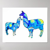Llama Starry Night, Van Gogh, Poster (Vorne)