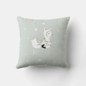 Llama Stars Blue Boy Kinderzimmer Kissen (Rückseite)