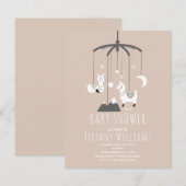 Llama Stars Pink Girl Baby Dusche Einladung (Vorne/Hinten)