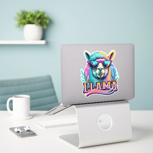 Llama Stickers, wo Spaß Mode trifft Aufkleber (Laptop auf Schreibtisch)