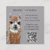 Llama Strickanleitung QR-Code Visitenkarte (Vorderseite)