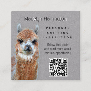 Llama Strickanleitung QR-Code Visitenkarte