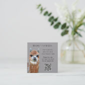 Llama Strickanleitung QR-Code Visitenkarte (Stehend Vorderseite)