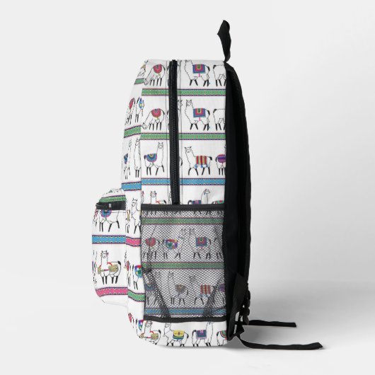Llama Stripe Muster Bedruckter Rucksack (Rechts)