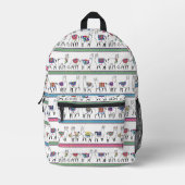 Llama Stripe Muster Bedruckter Rucksack (Vorderseite)