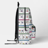Llama Stripe Muster Bedruckter Rucksack (Links)