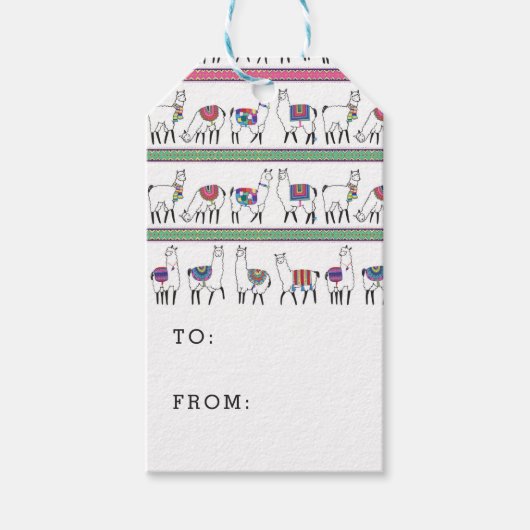 Llama Stripe Muster Geschenkanhänger (Vorderseite)