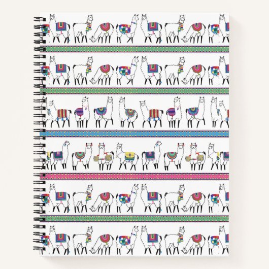 Llama Stripe Muster Notizblock (Vorderseite)