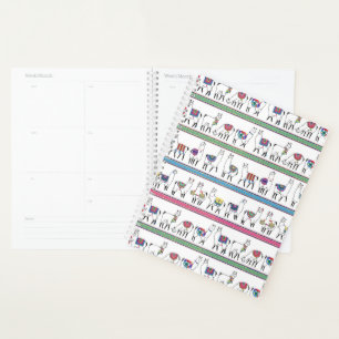 Llama Stripe Muster Planer