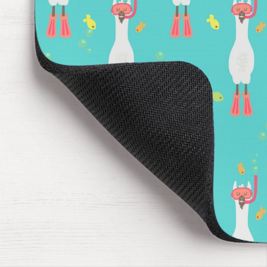 Llama Summer Swim Mousepad (Ecke)