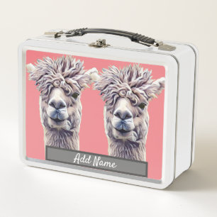 Llama Süße Tier Niedlich Art Wählen Sie Farbe N Metall Brotdose