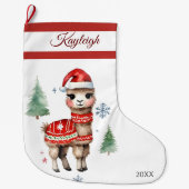 Llama Sweater Grosses Weihnachtsfest Strumpf Großer Weihnachtsstrumpf (Vorderseite)