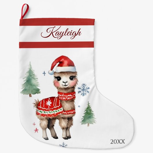 Llama Sweater Grosses Weihnachtsfest Strumpf Großer Weihnachtsstrumpf (Vorderseite)