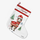 Llama Sweater Grosses Weihnachtsfest Strumpf Großer Weihnachtsstrumpf (Vorderansicht (hängend))